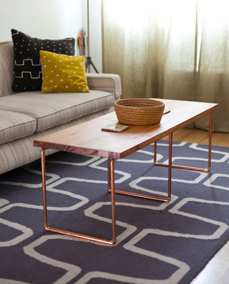 HOME-DZINE | Copper Tube DIY - A coffee table like the one shown here, should only cost around R350 to make - and you definitely won't be able to buy a trendy and stylish ready-made coffee table for that price!