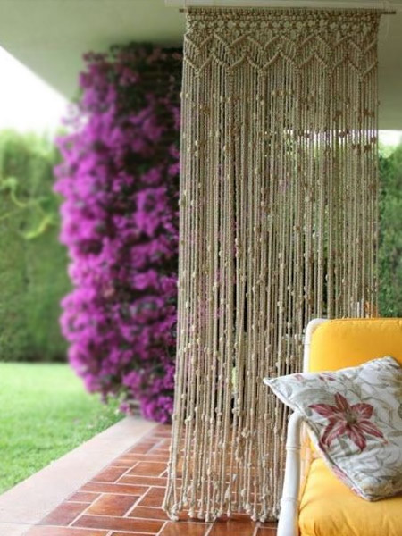 HOME-DZINE | Craft Projects - Need privacy? Make up a hanging macramé privacy screen that can be hung from the ceiling. You can keep it plain and simple, or incorporate beads for a more throwback, retro look.