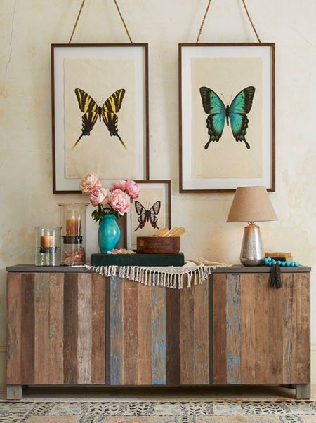 HOME-DZINE | Trends 2018 - Give reclaimed wood a more trendy look with coloured or lighter wood stains, or chalk paint finishes. 
