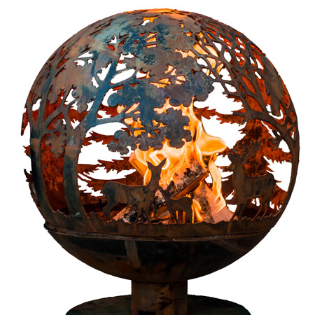 A fireglobe can be used to create a cosy outdoor setting