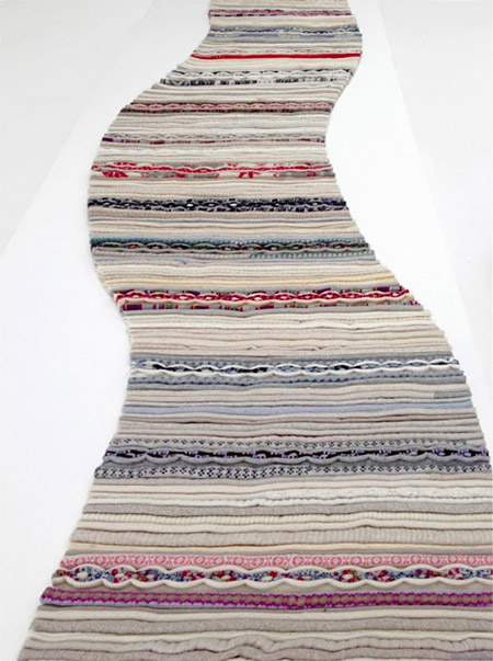 Designer rug made from old clothes