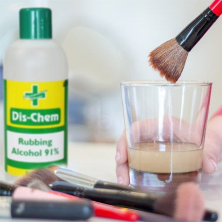 rubbing alcohol Clean and Sanitise Makeup gear