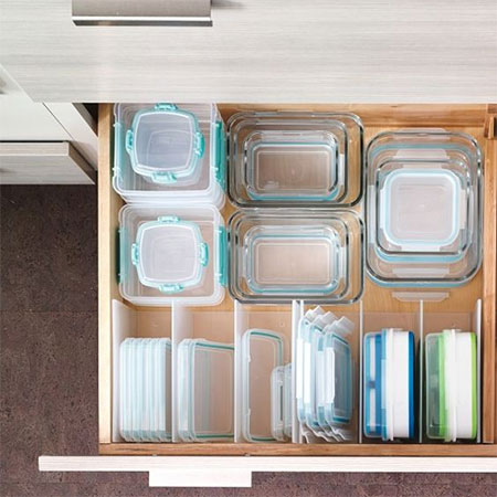 Organise your Tupperware with dividers