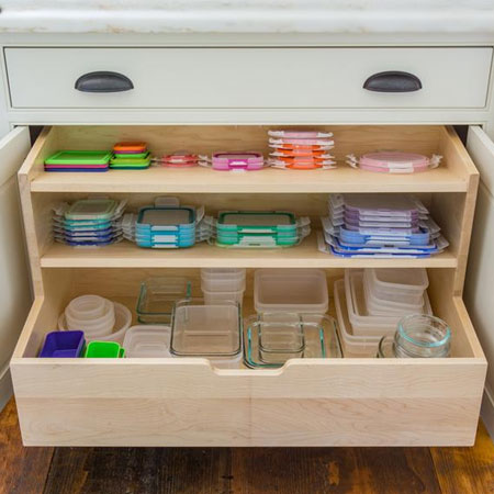 Organise your Tupperware with pullout shelves
