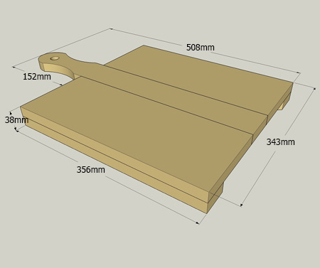 dimensions chopping board