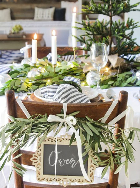 natural greenery for table settings
