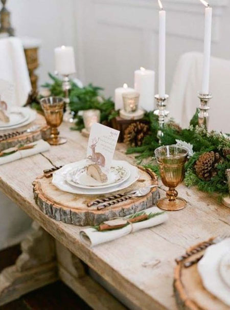 cut log table platters or chargers