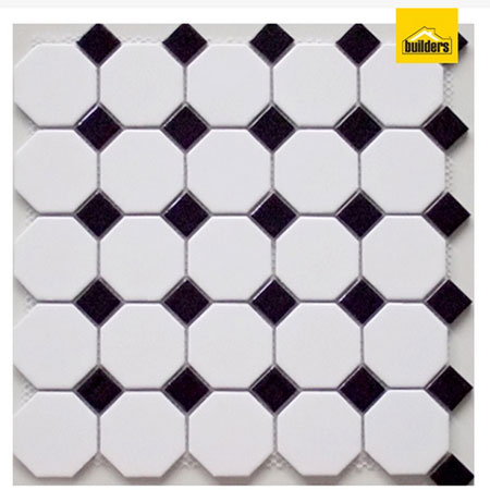 builders black and white mosaic tiles