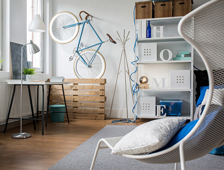 Is there a way to functionally decorate a house in a way that looks snazzy but still honors the bike?