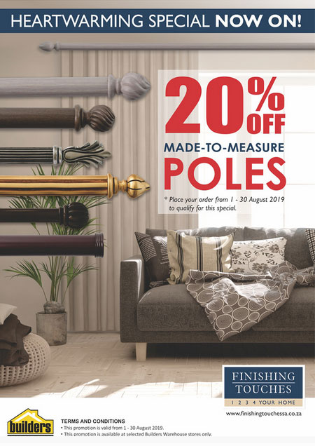 finishing touches special offers on all poles