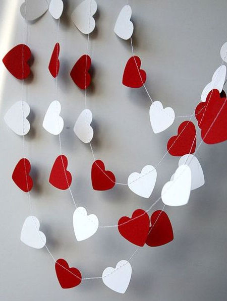 paper hearts for valentines day
