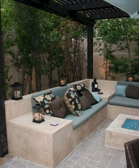 custom brick outdoor seating
