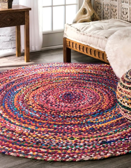 circular mandala rag rug