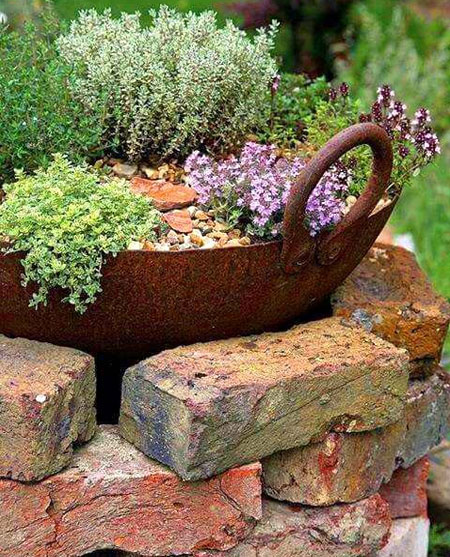 uses for leftover bricks to make butterfly garden