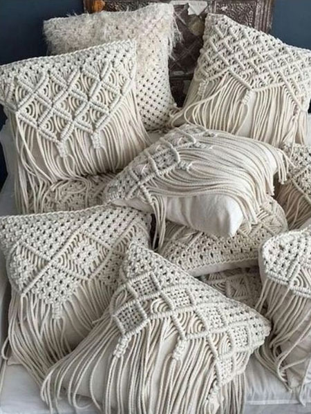 macrame pillow or cushions