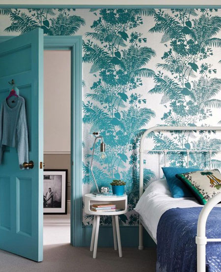 add colourful patterned wallpaper for detail