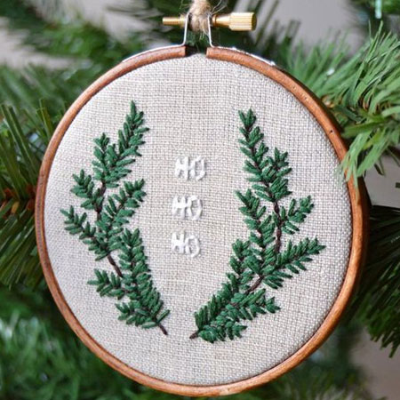 embroider christmas tree ornaments