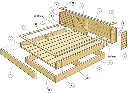 diagram for DIY day bed