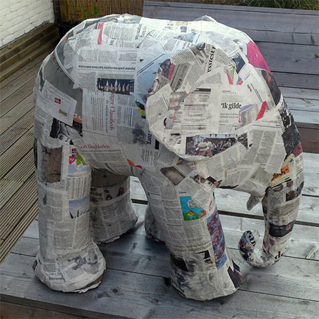 make a paper mache elephant