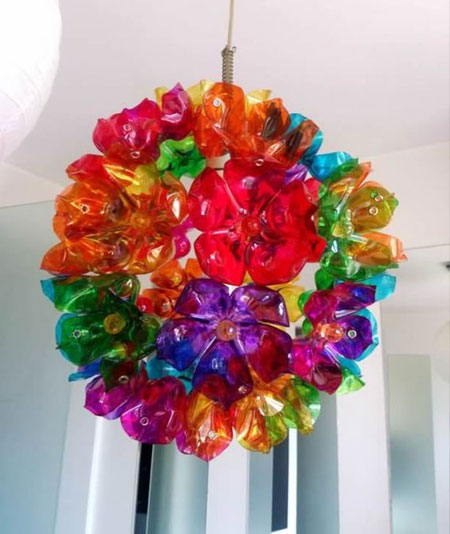 Make Party Decorations with Coloured Plastic Bottles