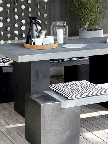 how to make concrete table and bench
