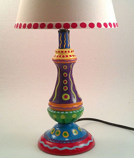 Table Lamp makeover with Acrylic Craft Paint