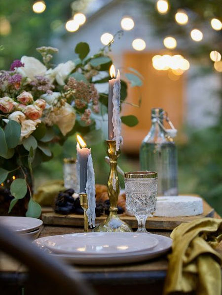 candles for outdoor dining