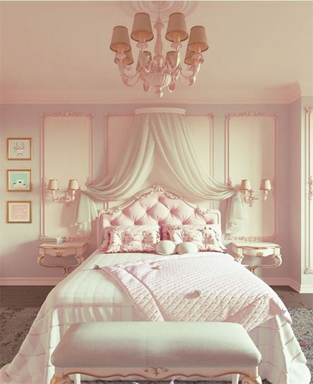 princess pink bedroom for little girl