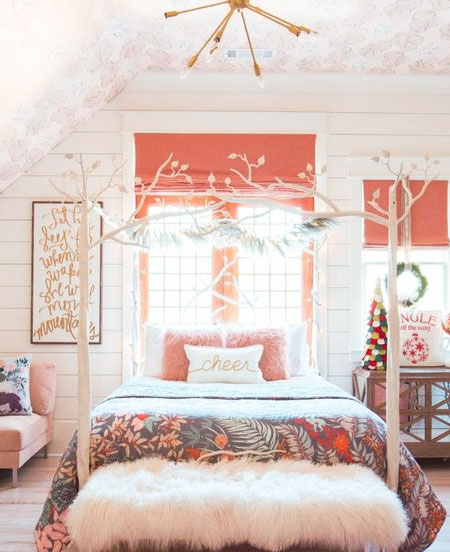 coral bedroom for little girls