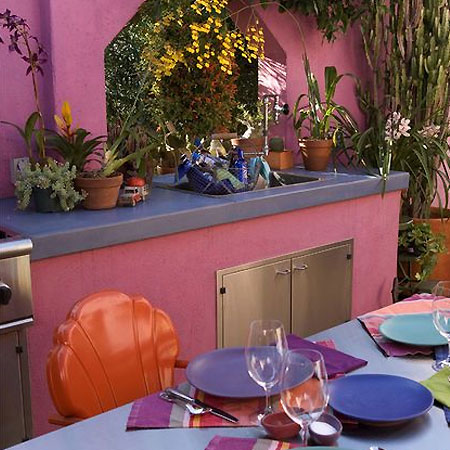 paint colourful garden wall