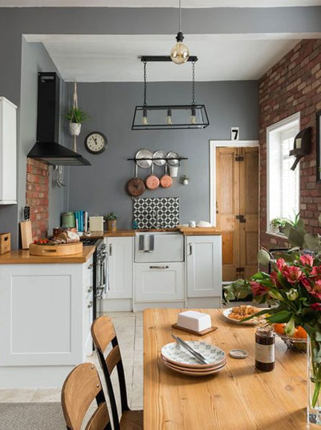 decorate grey walls in kitchen