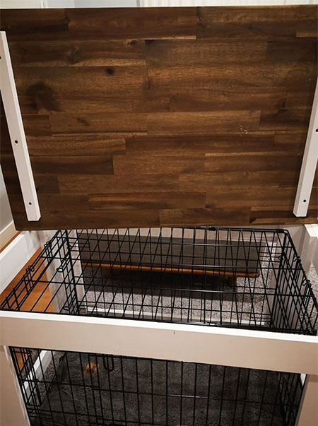 dog crate coffee table with removable lid