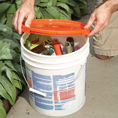recycle hth or paint buckets into storage containers