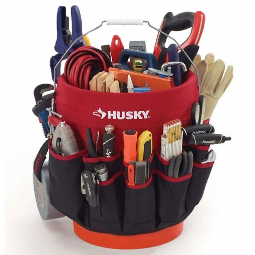 recycle plastic bucket into tool caddy