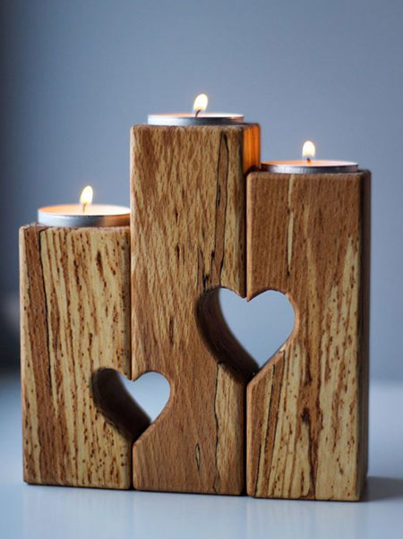votive candle holder with heart cut out