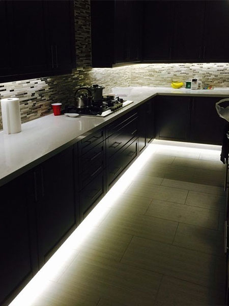 led strip lighting in kitchen