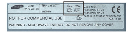check wattage for appliances