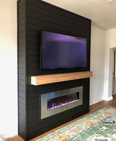 Make A Feature Wall For Mounting Fireplace And TV
