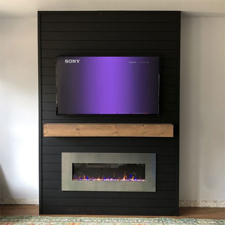 Make A Feature Wall For Mounting Fireplace And TV