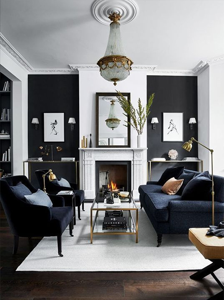 make wall recede with dark paint