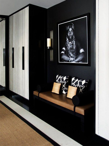black walls let black and white photos stand out