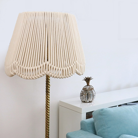 lampshade with rope or sashcord