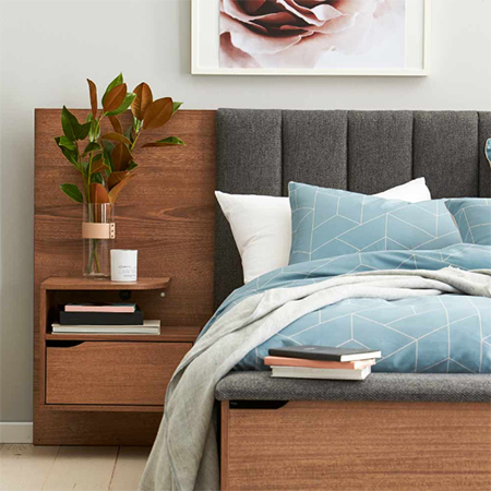 diy melawood headboard with built in bedside cabinets