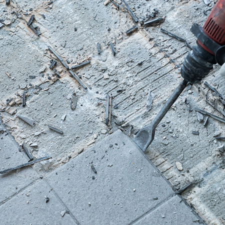 remove tiles with hammer drill
