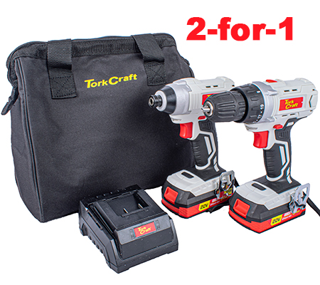 Tork Craft Cordless Drill and Driver Combo - 2-for-1!
