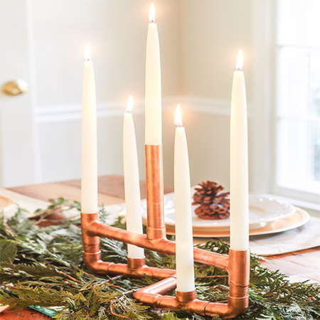 diy copper pipe candle holder