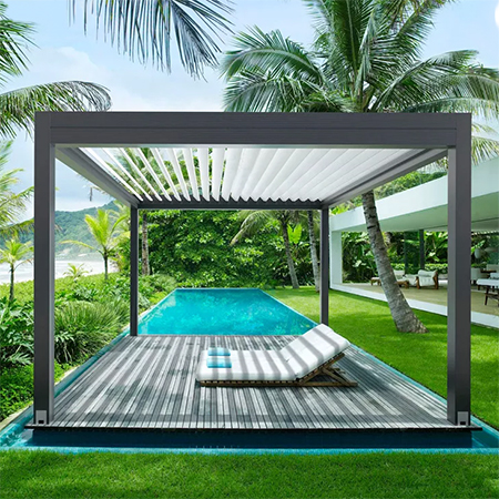 shade structure over pool