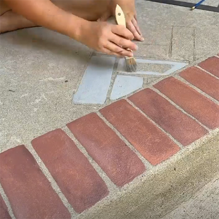 Paving paint on concrete ad cement paving