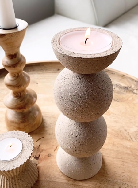 Plaster of Paris Votive and Candle Holder