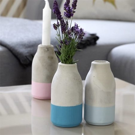 diy cement and glass vase